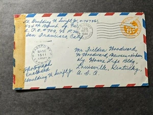 APO 709 GUADALCANAL, SOLOMONS 1944 Censored WWII Army Cover 424th BOMB Sqdn (H) - Picture 1 of 2
