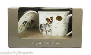 German Shepherd / Jack Russell / Alsatian CHINA Mug & Coaster Gift PRESENT IDEA - Picture 1 of 18