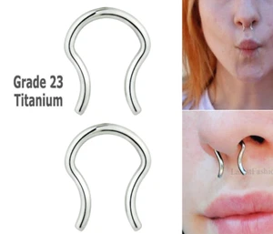 16G 14G Implant Grade G23 Titanium Nose Septum Retainer Nostril U Shape Ring - Picture 1 of 2