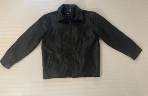 mens PB BASICS BLACK leather crocodile embossed jacket -Xl - Picture 1 of 11