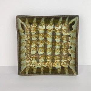 Vintage Niels Frederiksen Studio Keramik quadratische Schüssel Kalifornien Catchall Tablett 7 Zoll A - Bild 1 von 10