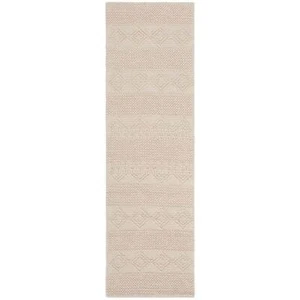 SAFAVIEH Area Rug 2'x6' Imported Wool Striped Diamonds Runner Natura Ivory - Picture 1 of 7