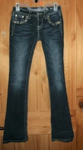 Miss Me size 26 JEANS JE8126BL Signature Boot FANCY! rhinestones *057 - Picture 1 of 7