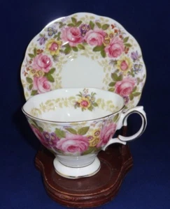 1940's Royal Albert SERENA #839829 Large Outer Roses Malvern Shape Cup & Saucer - Picture 1 of 9