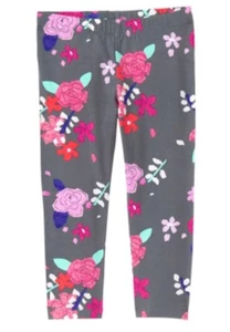 Gymboree Mix N Match Floral Flower Grey Leggings Pants Girls Nwt Capri S 5 6 - Picture 1 of 1