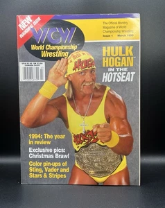 RARE WCW Wrestling Magazine Issue 1 Hulk Hogan w/ Sting Poster WWE WWF - Picture 1 of 3