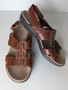 Clarks Leisa Cactus Women's Flat Sandals Adjustable Ankle Strap Comfort Size 7.5 - Picture 1 of 10