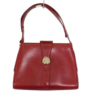 Gucci Old Gucci Interlocking GG Leder Handtasche Schultertasche Vintage Rot - Bild 1 von 24