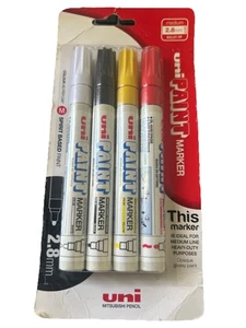 Uni-Ball PX-20 Paint Marker Bullet 2.8mm Assorted colours Pack Of 4 - Picture 1 of 2