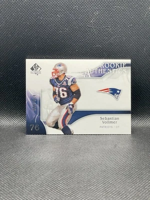 2009 SP Authentic Sebastian Vollmer #268 Rookie RC /999 Patriots - Image 1 of 2