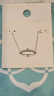 Collar Colgante Kendra Scott Kadyn Rodio Blanco Circonita Cúbica Nuevo con Etiquetas $44 Foto 1 de 3