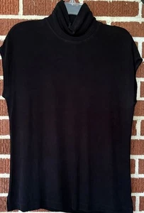 Chico’s Travelers Negro Slinky Manga Corta Cuello Alto Talla 2 (Grande) - Imagen 1 de 3
