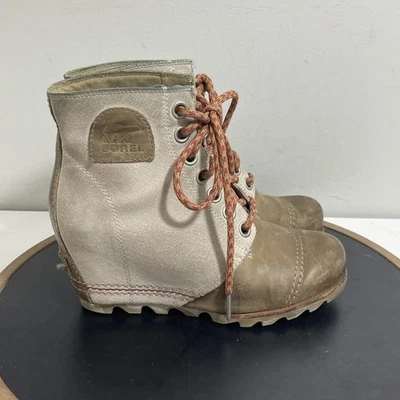 Sorel Shoes Womens Size 8.5 Wedge Lace Up Boots Leather Canvas LL5214 1676591 - Image 1 of 4