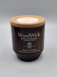 WoodWick ReNew Collection Yuzu & Vetiver Crackling Small Candle 6.5 oz  - Foto 1 di 6