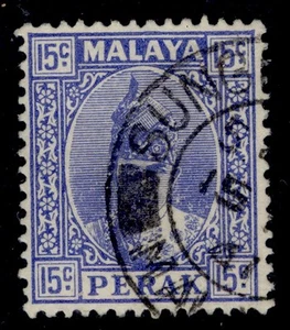 MALASIA - Perak GVI SG114, 15c ultramar brillante, BIEN USADO. Gato 18€. CDS - Imagen 1 de 1