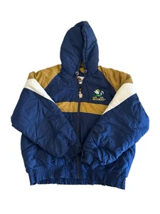 Vintage 90s University Of Notre Dame Fighting Irish Puffer Jacket Men’s Size L - Bild 1 von 7