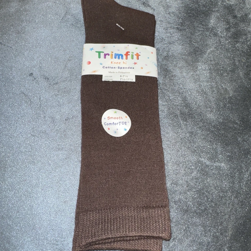 Calcetines hasta la rodilla marrón TRIM FIT 6-7 1/2 ¡NUEVOS $6 GR8 RELLENO DE MEDIAS!! Foto 1 de 2