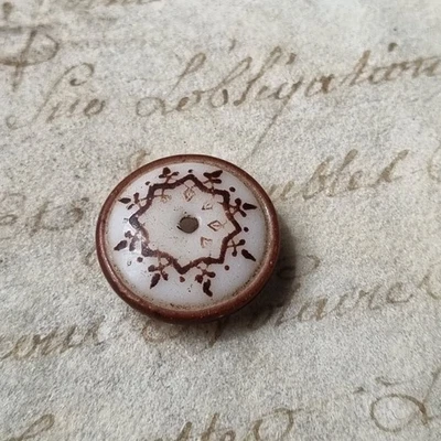 Antique Napoleon III style glass button, late 19th century, opaline glass, 15 mm - Image 1 of 2