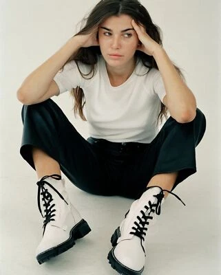 NUEVO EN CAJA $595 Botas de Combate Rag & Bone Shiloh en Cuero Blanco Antiguo talla 38.5/8 8.5 Foto 1 de 4