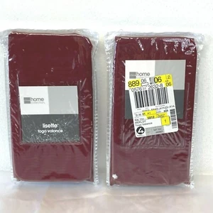 2 cenefas JCPenney Home Lisette Toga Merlot 27x45 rojo borgoña K2 - Imagen 1 de 5