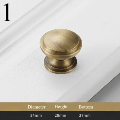 1pcs Retro Chinesischer Stil Messing Tür Knopf Einzelnes Loch Schrank Tür - Bild 1 von 4