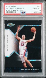 2004-05 Finest X-Fractors Black Tayshaun Prince /9 #81 Detroit Pistons PSA 10