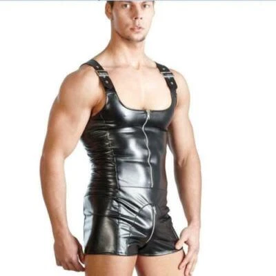 Hombres Hombre Fetiche Tanque Body Ropa de club nocturno Disfraz Chaleco Gato Ropa interior Trajes de juego Foto 1 de 4