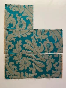 DESIGNERS GUILD Campanile silk damask turquoise India remnant new - Picture 1 of 1