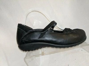 Naot Taramoa Black Leather Ruched Swirl Mary Jane Shoe Womens 40 US 9-9.5 Casual - Picture 1 of 10