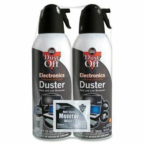 Falcon Compressed Gas 152a Disposable Cleaning Duster 2 Count With Wipe 10 Oz.