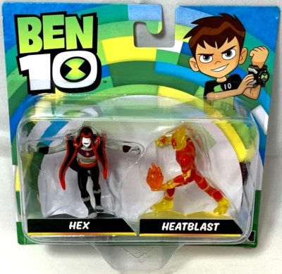 Ben 10 2" Mini Figura H Cuadrada Paquete de 2: Hexagonal y Heatblast - Cartoon Network Foto 1 de 3