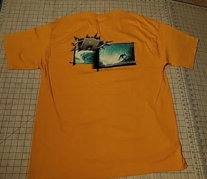 Vtg Public Image Shirt Tee XL Surf Surfing Yellow Gold 80s 90s - Picture 1 of 9