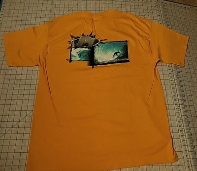 Vtg Public Image Shirt Tee XL Surf Surfing Yellow Gold 80s 90s - Image 1 of 4