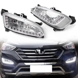 2pcs LED DRL Daytime Running Light Fog Lamp For Hyundai / IX45 Santa Fe 2013-15 - Picture 1 of 9