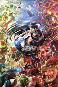 Super Smash Bros console de jeu art mural décoration intérieure - AFFICHE 20x30
