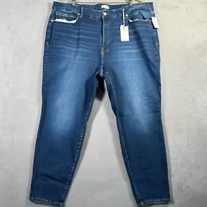 Good American Jeans donna 28-32 indaco buone gambe skinny scolpito elasticizzato NUOVO - Foto 1 di 14