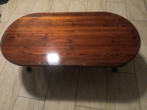 HANDCRAFTED REAL WOOD 48 INCH QUEEN ANNE CHERRY PINE**OVAL COFFEE TABLE Cover