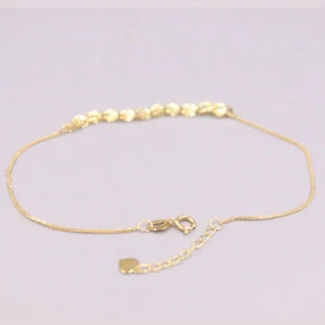 New  18K Yellow Gold Bracelet For Woman 7.48inch 2.5mm Feather Chain THIN - Picture 1 of 5
