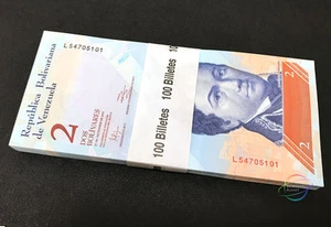 Venezuela 2 Bolivar x 50 STCK. 2012 P-88e Halbpaket UNC unzirkuliert - Bild 1 von 3