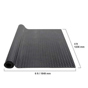 SKYSHALO Diamond-Plate Rubber Flooring Roll 3mm x 4ft x 6ft Garage Floor Mat SBR - Picture 1 of 9