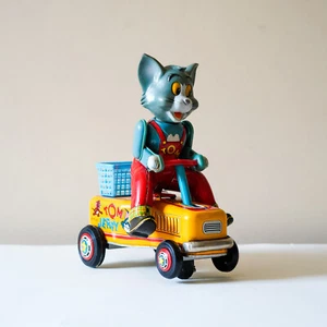 Tom & Jerry 60s Hand Car Vintage Rare Japan Tin Toy by Modern Toys WORKS - Picture 1 of 11