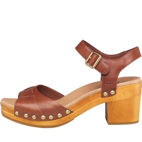 UGG Australia Women's Janie Heeled Leather Sandals UK 5.5 6.5