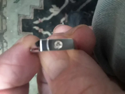 18k white gold size 9.5 mens ring with diamond. - Image 1 of 4