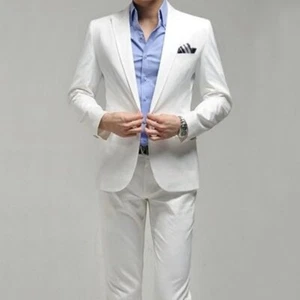 New Mens Suits Blazer Fashion Dress Casual Business Slim One Botton Suits Blazer - Picture 1 of 10