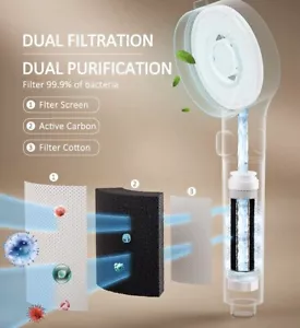 Bath & Bum Shower Head Dual Filtration Purification 3 Spray Settings Chrome NIB - Picture 1 of 7