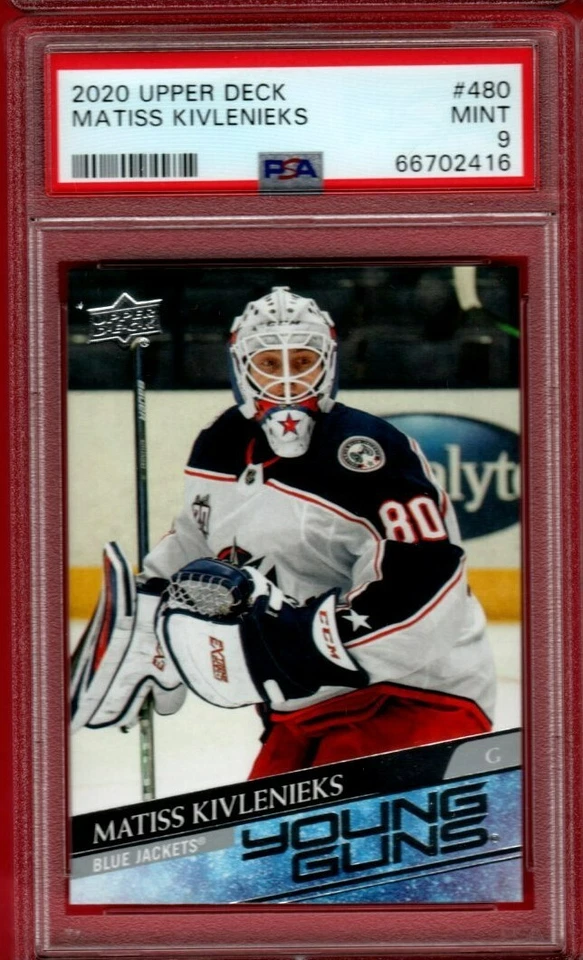 2020-21 UPPER DECK MATISS KIVLENIEKS ROOKIE YOUNG GUNS #480 PSA 9 MINT RC YG - Image 1 of 1