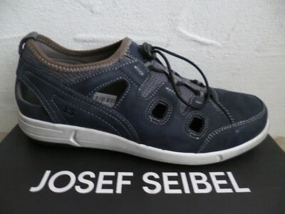 Josef Seibel Herren Slipper Sneakers Halbschuhe Sportschuhe Leder blau