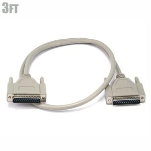 3FT IEEE-1284 Serial RS232 25pin DB25 DB 25 Male to Male M/M Molded Cable Cord - Picture 1 of 2