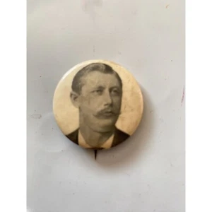 Antique 1896 hoag pinback Image photo of a man Political fraternity pin button - Imagen 1 de 4