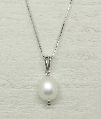 ELEGANTE CIONDOLO IN ARGENTO 925 CON PERLA GOCCIA DISPONIBILE CON COLLANA - Immagine 1 di 4